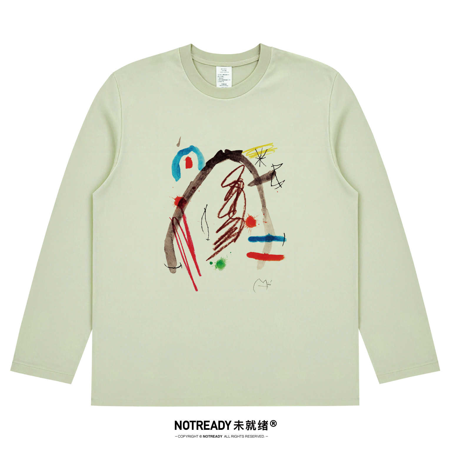 胡安米罗抽象花艺术小众长袖T恤