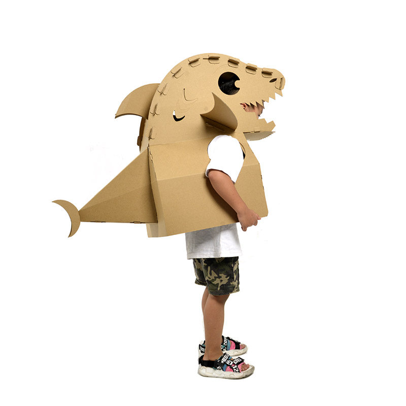 纸箱机器人模型儿童玩具手工diy制作涂色盔甲纸盒板皮可穿戴铠甲