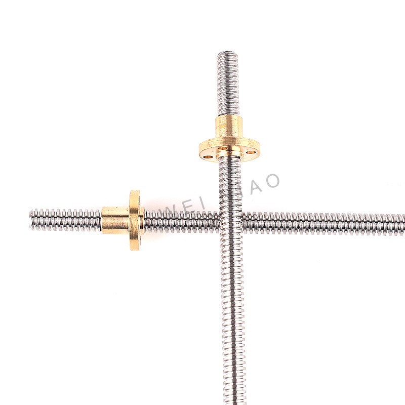 3D打印机丝杆导程2mm长度配螺母 直径T8螺O杆步进电机丝杠套装促