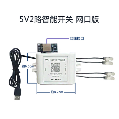 2路网路线网路接口版开关手机智能远程控制家电多路开关支持语音