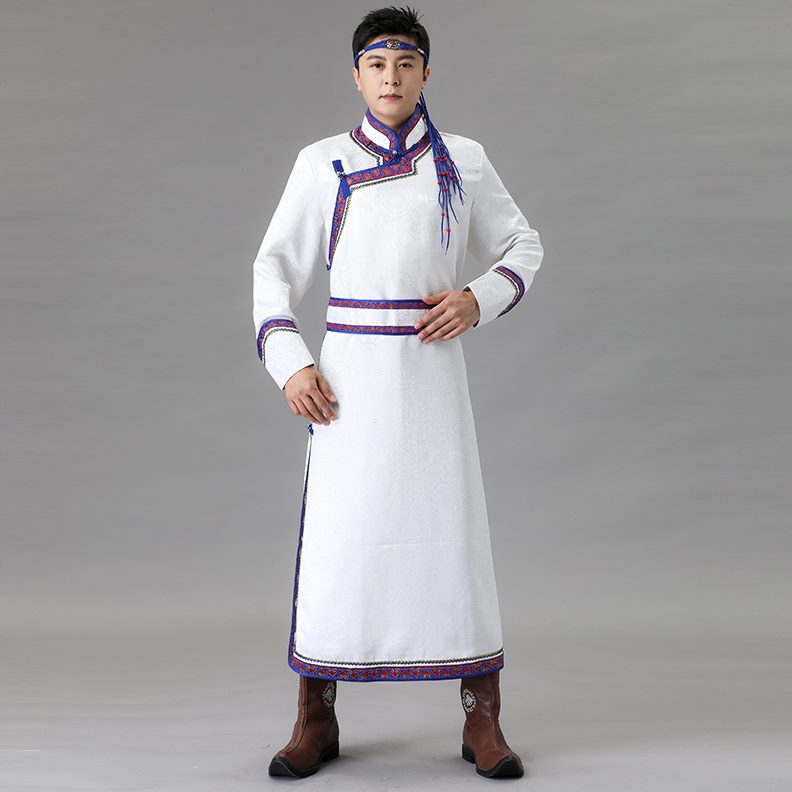 服装袍蒙蒙古传统民族少数族舞蹈服袍男士古长演出表服新款舞台