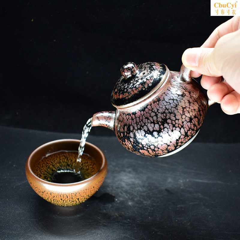 Jianyang Kung Fu teapot teapot Droplets Big flower Tuhao Tianmu teacup suit Ceramic potin the Tableware , Tea set , Teapot  category - from Buy2taobao.com to provide professional Taobao agent buy service