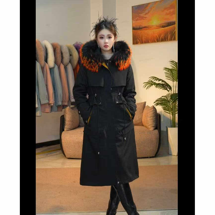 【长相思兔毛】貉子毛派克服女中长款连帽保暖洋气韩版兔毛外套,女装/女士精品,派克服,淘宝优惠券,粉丝福利购,淘宝优惠卷