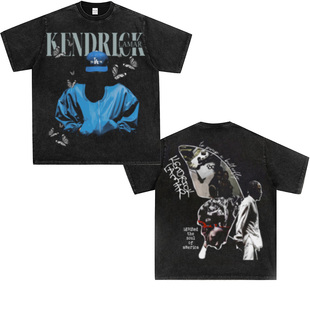 Kendrick Lamar肯德里克拉马尔美式宽松西海岸纯棉运动潮短袖t恤