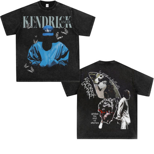 Kendrick Lamar肯德里克拉马尔美式宽松西海岸纯棉运动潮短袖t恤
