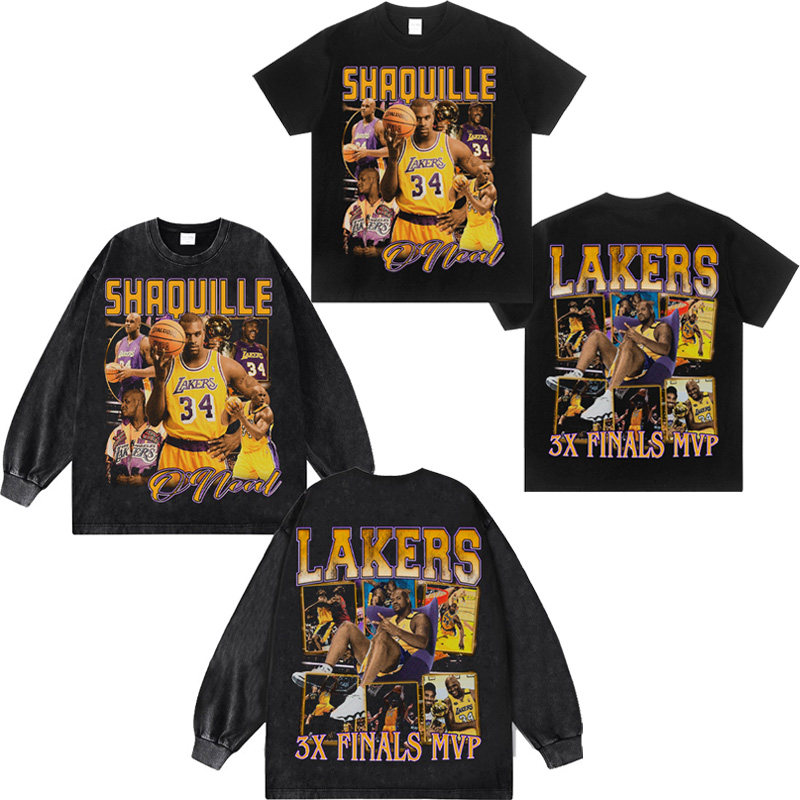 Shaquille O'Neal大鲨鱼沙奎尔奥尼尔美式篮球潮纯棉印花短袖t恤