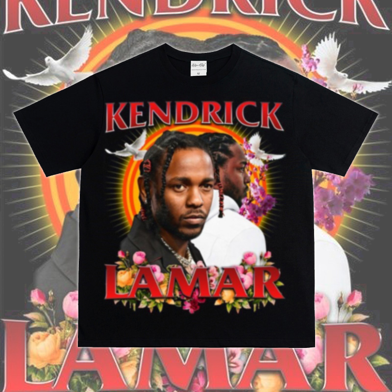 Kendrick Lamar 肯德里克拉马尔说唱美式透气印花纯棉宽松短袖T恤