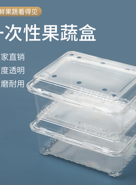一次性水果盒子透明有盖食品级塑料包装盒长方形草莓果切打包加厚
