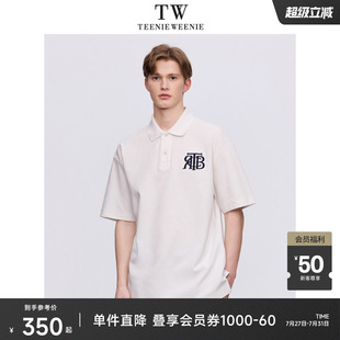 白色休闲短袖 TeenieWeenie小熊男装 新款 POLO衫 上衣 T恤男2024夏季