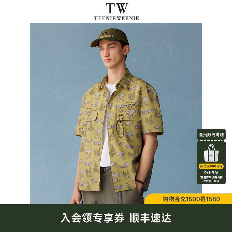 TeenieWeenie小熊男装2026年夏季新款休闲满印短袖衬衫男款外套花图片