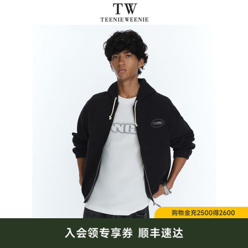 TeenieWeenie小熊男装复古水洗做旧帆布舒适街头风连帽牛仔夹克