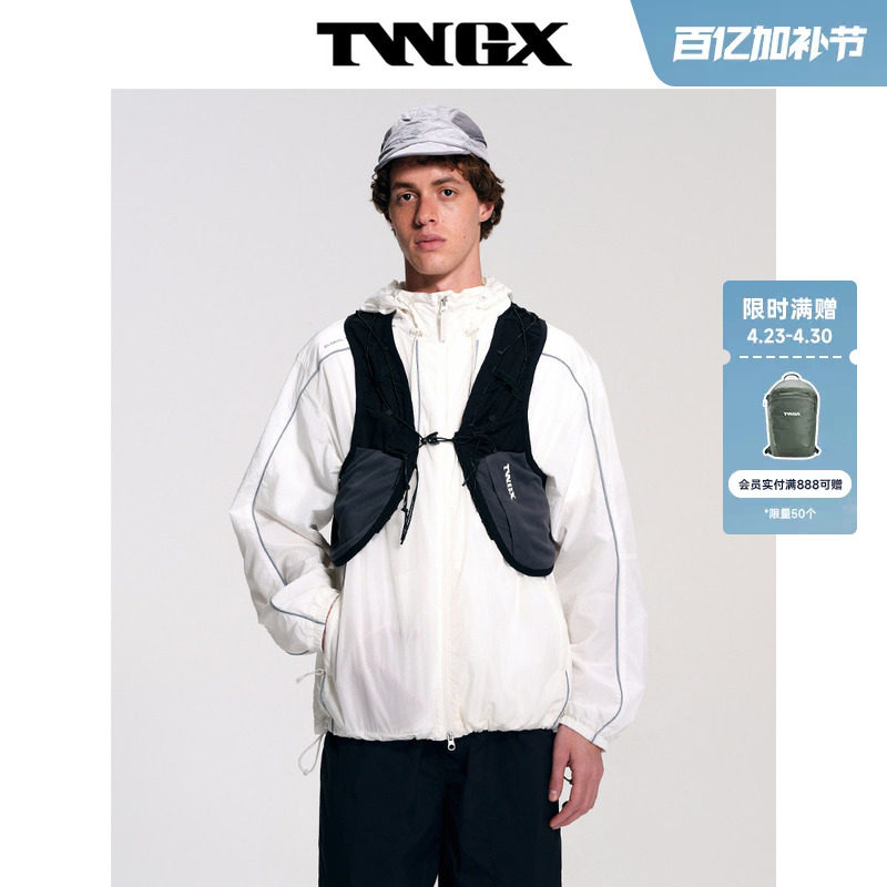 TeenieWeenie小熊男装2026年春黑色机能户外运动多功能马甲背心