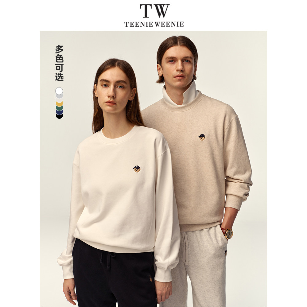 TeenieWeenie小熊男女同款卫衣2025春季新款圆领简约