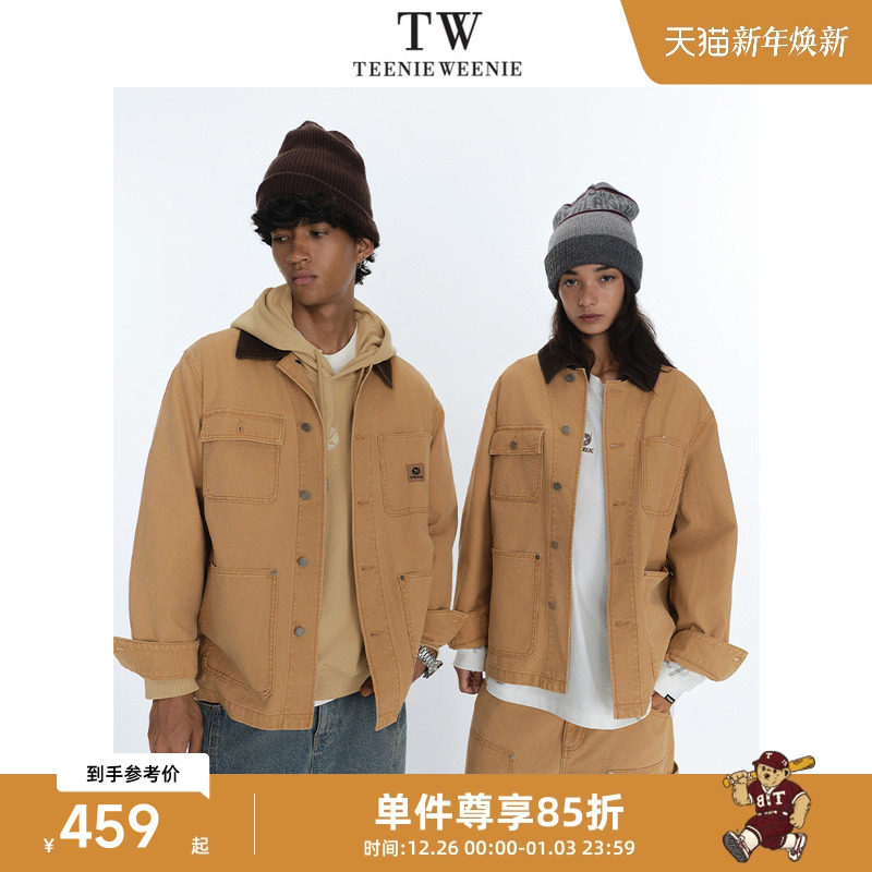 Teenie Weenie小熊男装美式街头风水洗做旧帆布休闲随性牛仔夹克