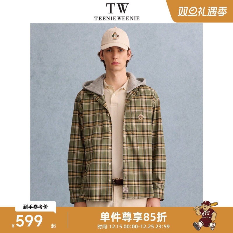 TeenieWeenie小熊男装衬衫2025春季新款学院设计感可