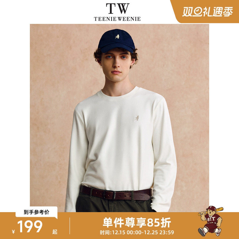 【明星同款】TeenieWeenie小熊男装时尚长袖T恤纯色宽松