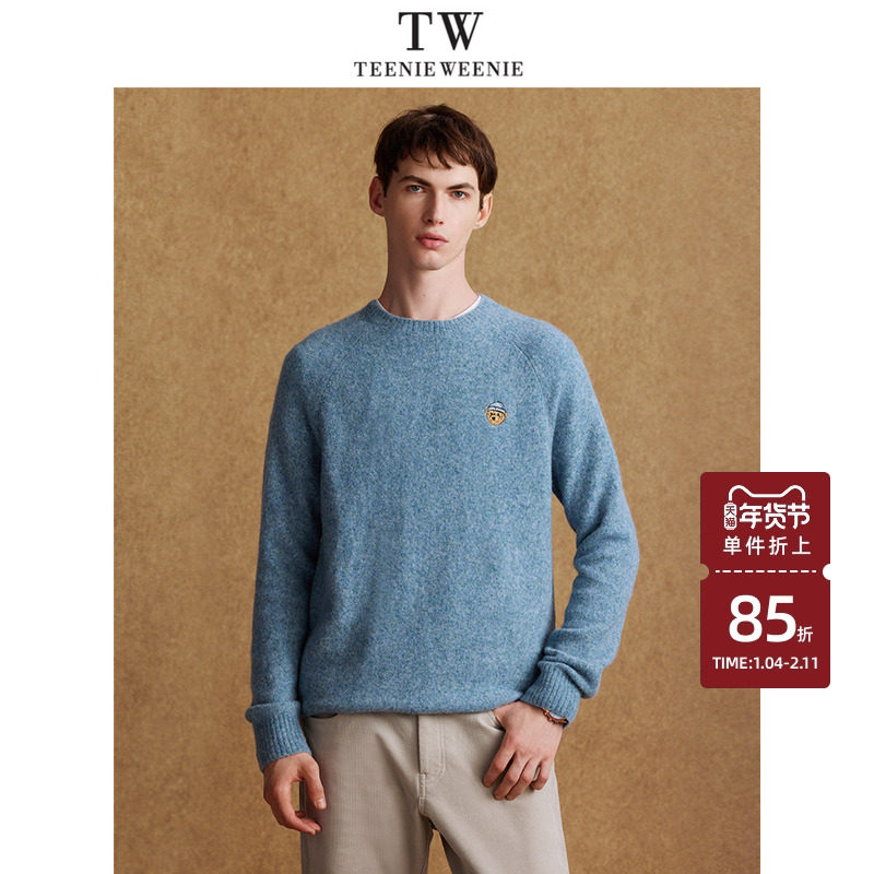 TeenieWeenie小熊男装复古毛衣冬季圆领休闲上衣新款针织