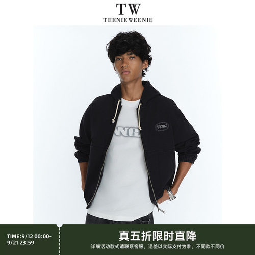 TeenieWeenie小熊男装复古水洗做旧帆布舒适街头风连帽牛仔夹克