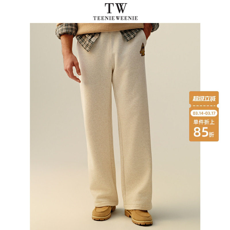 Teenie Weenie小熊男装直筒舒适通勤运动美式休闲长裤宽松卫裤
