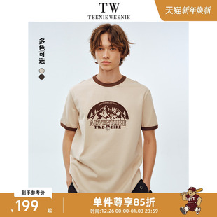 复古潮流印花短袖 TeenieWeenie小熊男装 美式 新款 圆领T恤2025夏季