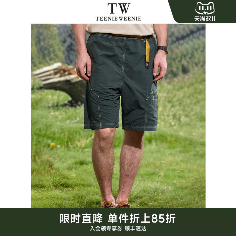 TeenieWeenie小熊男装户外休闲宽松潮流顺滑抗皱松紧腰带夏季短裤