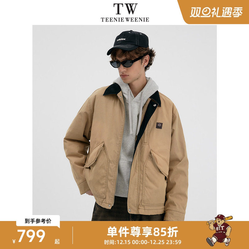Teenie Weenie小熊男装复古工装巴恩风灯芯绒翻领夹克棉