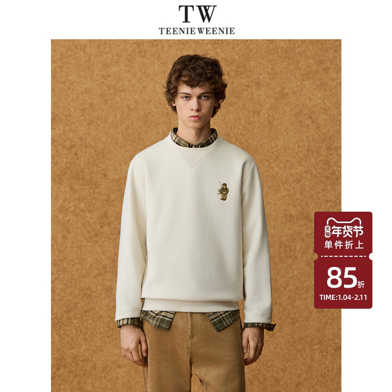 Teenie Weenie小熊男装左侧全身熊保暖加绒毛圈日常休闲