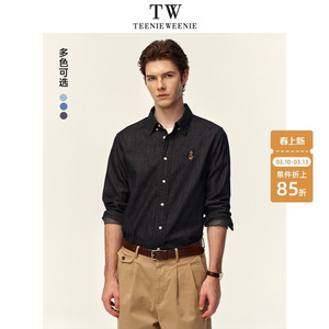 TeenieWeenie小熊情侣衬衫男款休闲美式外套长袖宽松牛仔上衣新款