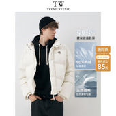 TeenieWeenie小熊男装 三防轻薄休闲格纹肌理外套保暖羽绒服男款