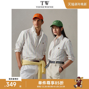 衬衫 Teenie 休闲挺阔全棉牛津纺条纹贴袋长袖 美式 Weenie小熊男装