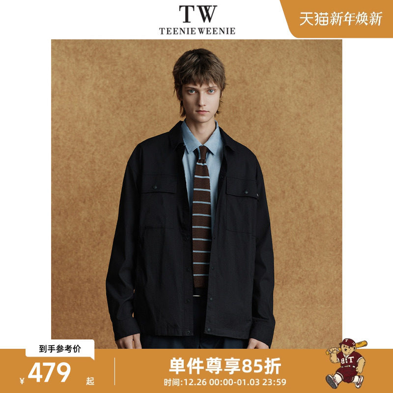 Teenie Weenie小熊男装时尚舒适美式复古工装双口袋衬衫