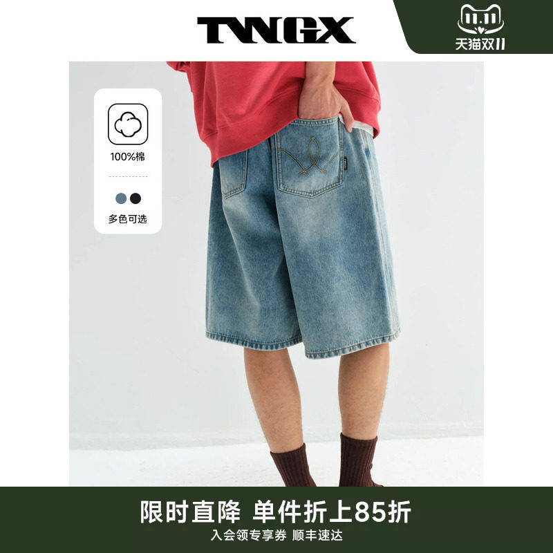TeenieWeenie小熊男装春夏宽松基础简约时尚百搭休闲牛仔短裤