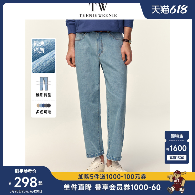 TeenieWeenie小熊男装美式牛仔裤2025夏季新款美式复