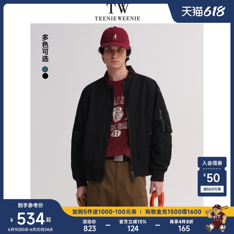 TeenieWeenie小熊男装2025春季新款潮流休闲美式飞行