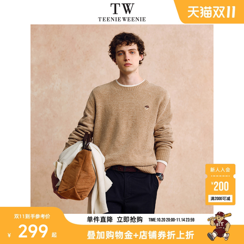 Teenie Weenie小熊男装柔软舒适保暖休闲刺绣上衣日常毛衣男款