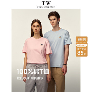 T恤 纯棉休闲凉感熊头刺绣圆领短袖 TeenieWeenie小熊男女夏季 新品
