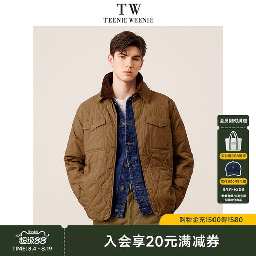 TeenieWeenie小熊防泼水保暖复古美拉德衬衫式翻领夹克棉服外套