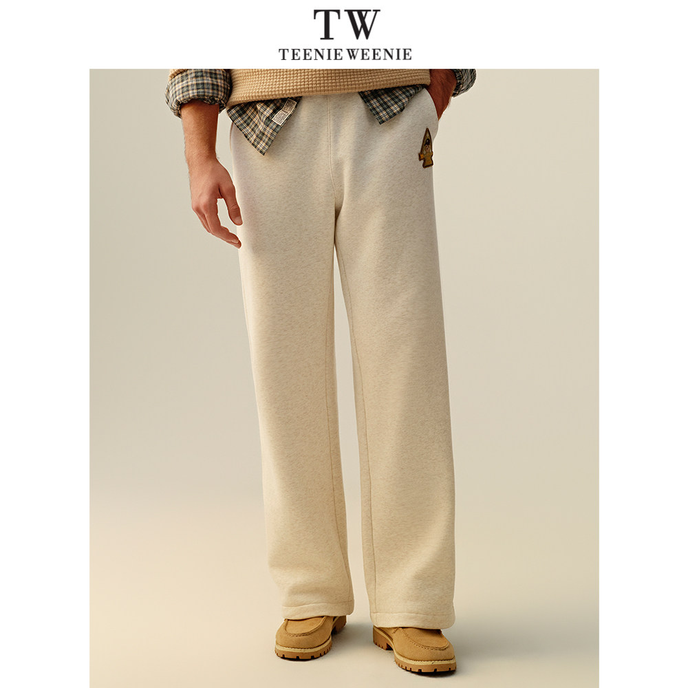 Teenie Weenie小熊男装直筒舒适通勤运动美式休闲长裤宽