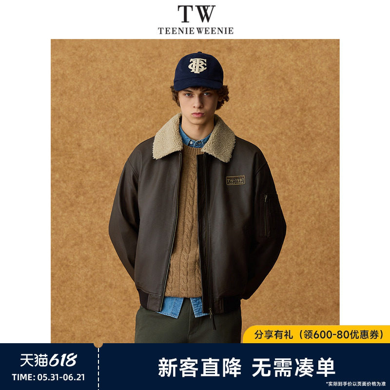 TeenieWeenie小熊男装法式复古宽松翻领保暖休闲夹克外套