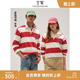 学院风撞色条纹上衣 新款 TeenieWeenie小熊男装 polo领T恤2025夏季