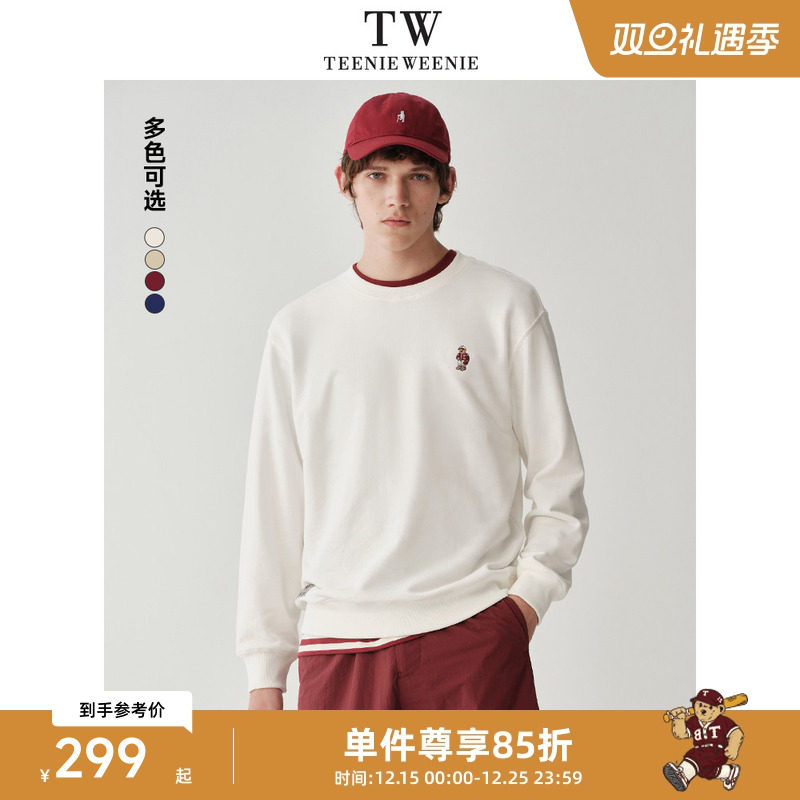 TeenieWeenie小熊男装卫衣秋冬新款简约圆领宽松纯色衬衫