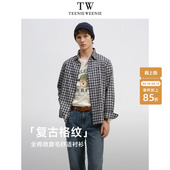 休闲复古轻磨毛抗皱易打理格子衬衫 TeenieWeenie小熊男装 美式