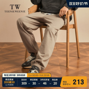 TeenieWeenie小熊男装秋季新款加厚直筒束脚卫裤休闲长裤子