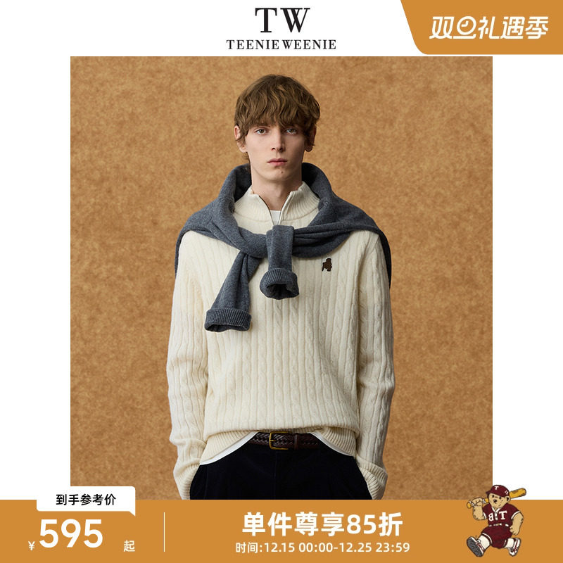Teenie Weenie小熊男装复古保暖针织衫上衣新款休闲长袖