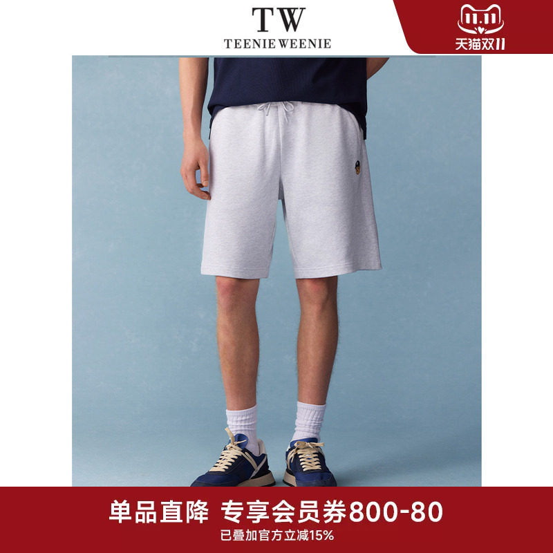 TeenieWeenie小熊男装2026夏直筒休闲刺绣宽松五分裤纯棉运动短裤