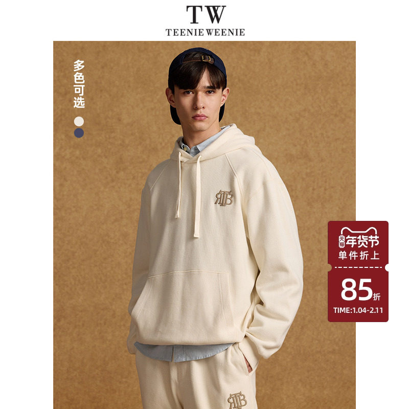 TeenieWeenie小熊男装简约时尚连帽卫衣春季字母刺绣潮流