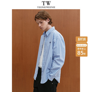 时尚 TeenieWeenie小熊男装 新款 2025年春季 学院风宽松上衣 条纹衬衫