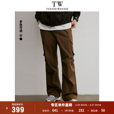 TeenieWeenie小熊男装休闲运动2024春装新款裤子宽松直筒工装长裤