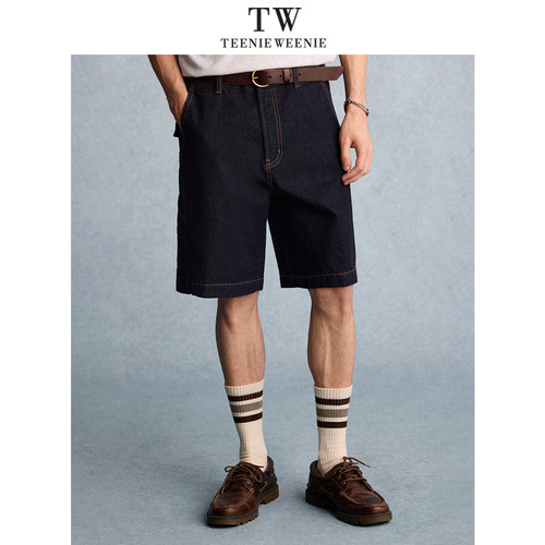 TeenieWeenie小熊男装夏季休闲简约宽松日常通勤新款牛仔短裤