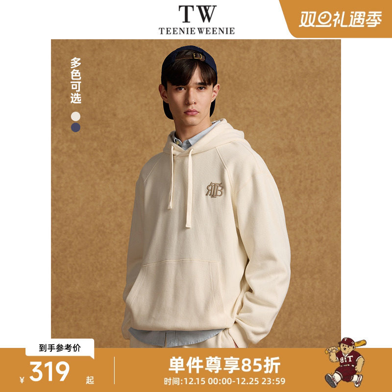 TeenieWeenie小熊男装简约时尚连帽卫衣春季字母刺绣潮流